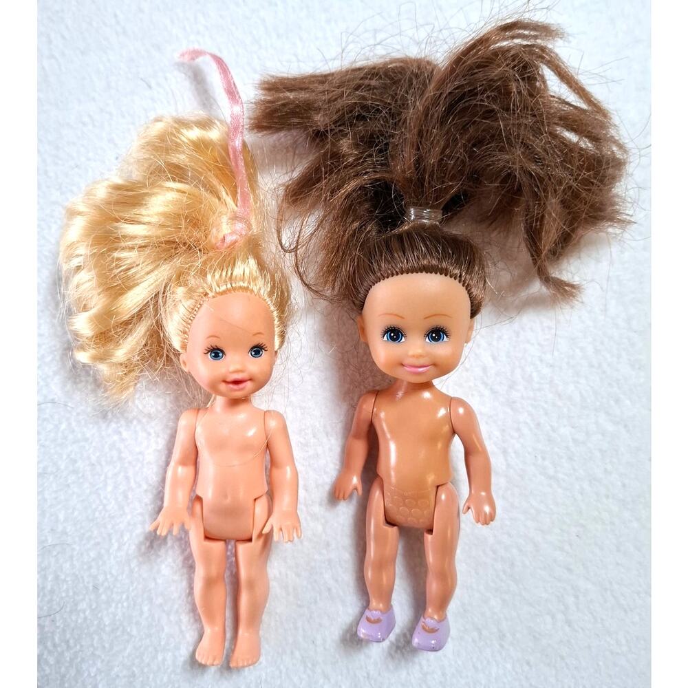 Mattel Kelly Baby Doll Lot Brunette 1994 Blonde Bottle Mouth Arm Moves Nude